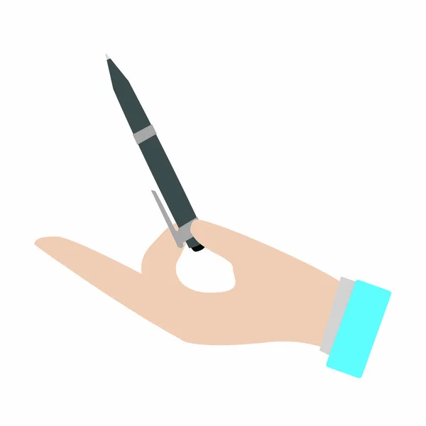 Hand with pen — Stock Vector