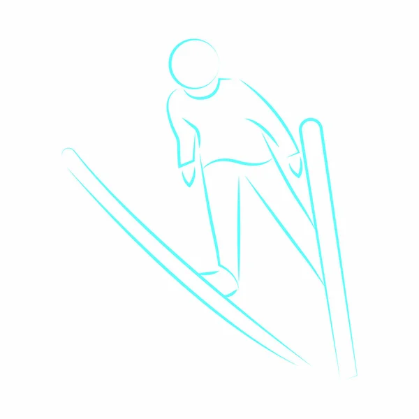 drawing outline winter sport