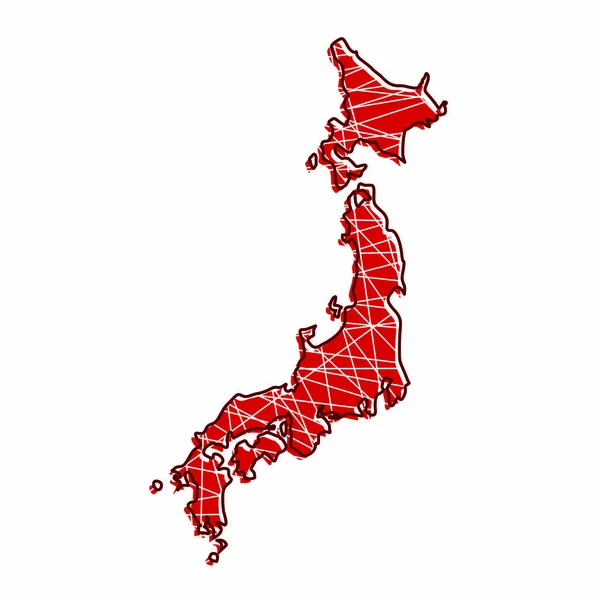 Mapa de Japón coloreado — Vector de stock