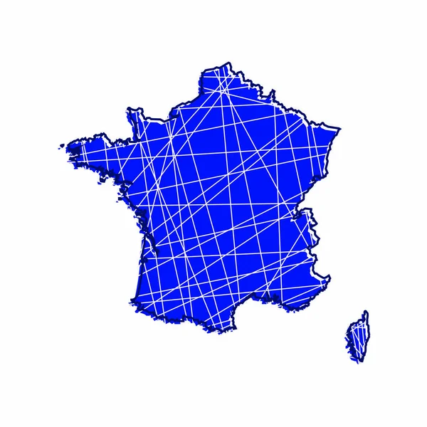 Mapa colorido da França —  Vetores de Stock