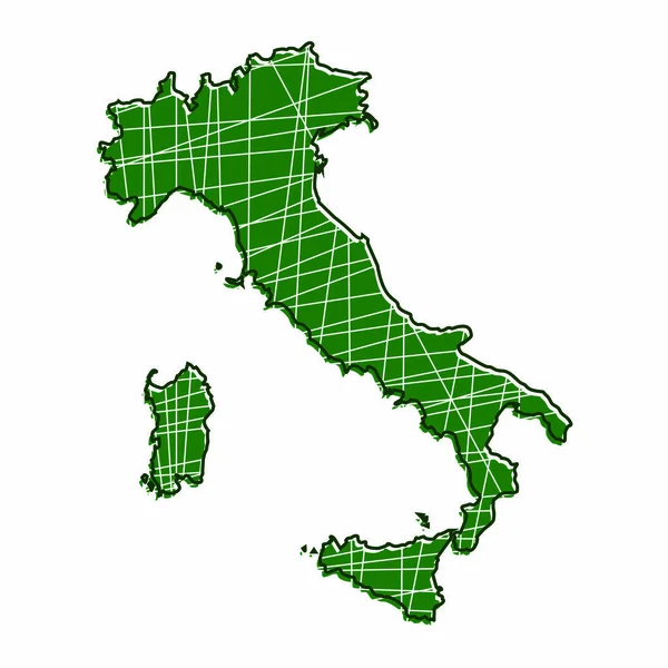 Gekleurde kaart van Italië — Stockvector