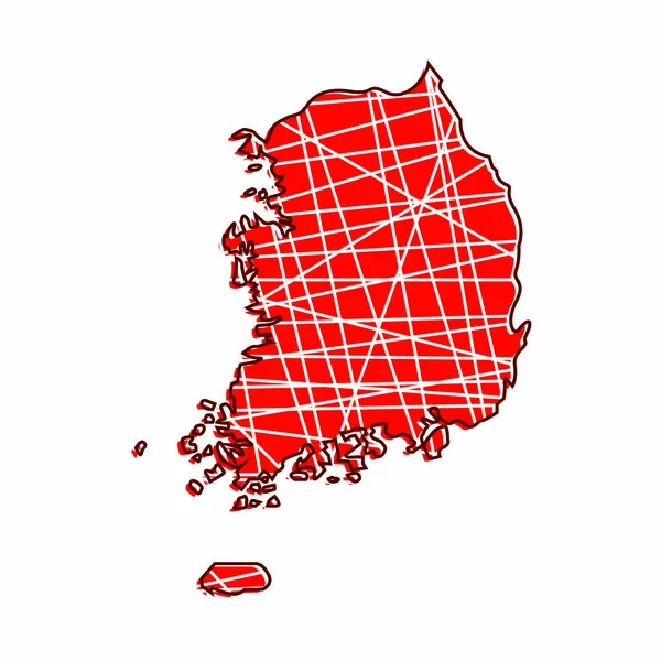 Mapa de Corea del Sur coloreado — Vector de stock