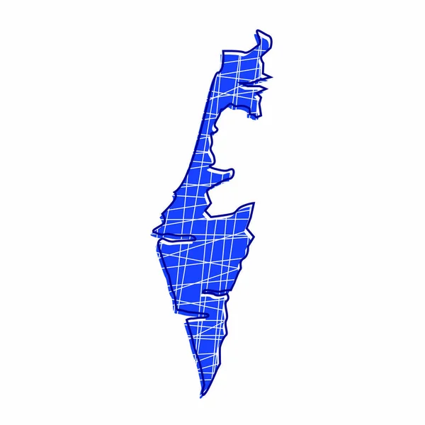 Farbige israel map — Stockvektor