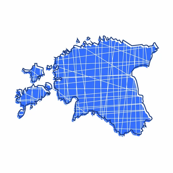 Mapa de Estonia coloreado — Vector de stock