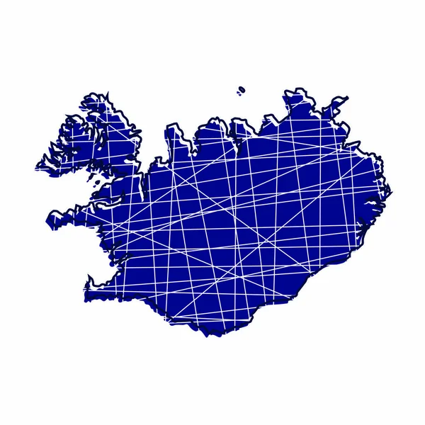 Mapa de Islandia coloreado — Vector de stock