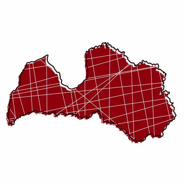 Farbige Lettland-Karte — Stockvektor