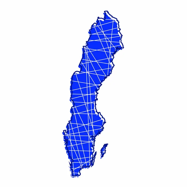 Farbige Schweden-Karte — Stockvektor