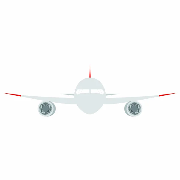 Vooraanzicht van een vliegtuig — Stockvector
