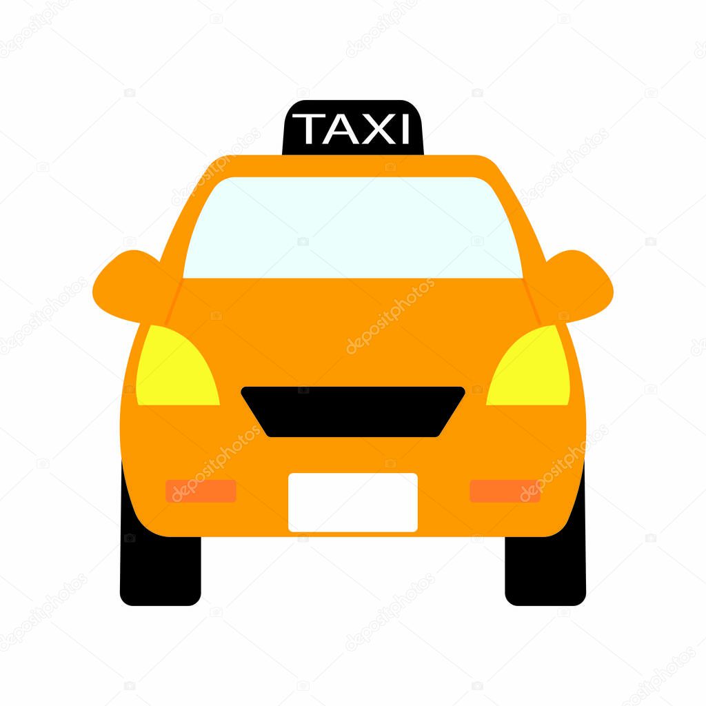 front view of a taxi