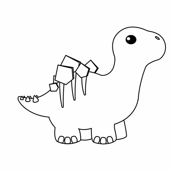 Lindo dinosaurio de dibujos animados — Archivo Imágenes Vectoriales