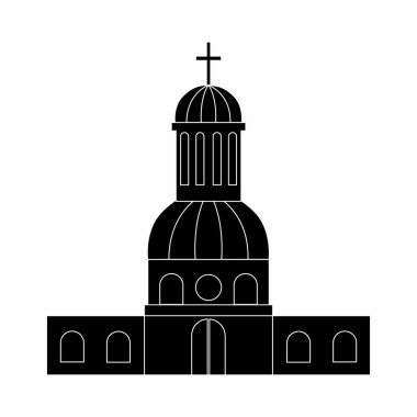 bir kilise, vektör çizim tasarım önden görünümü