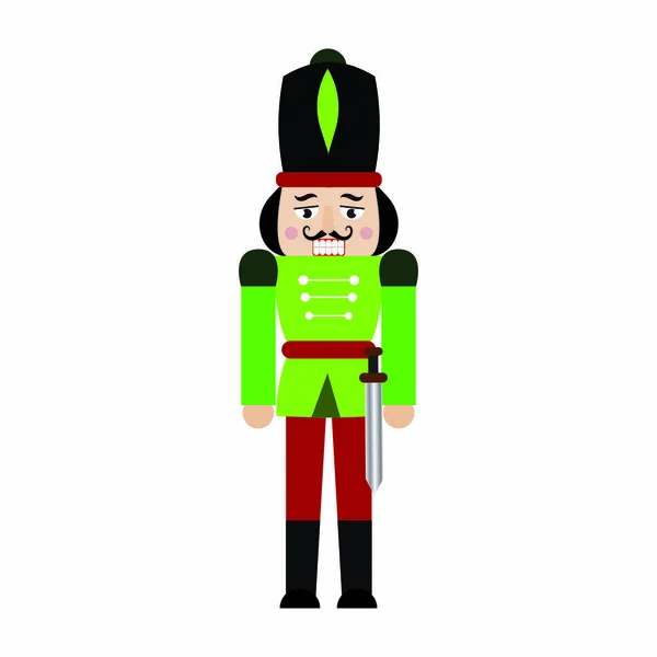 Cute nutcracker soldier — Stock Vector