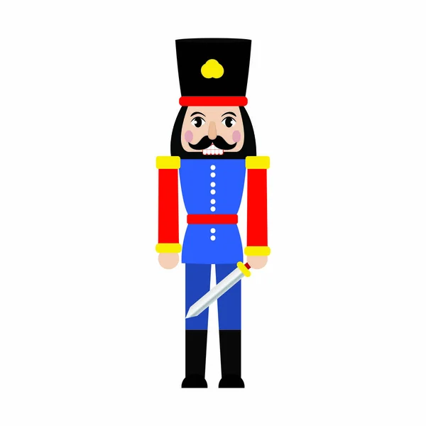 Cute nutcracker soldier — Stock Vector