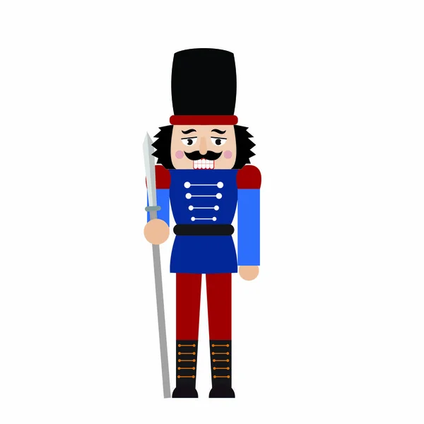 Cute nutcracker soldier — Stock Vector