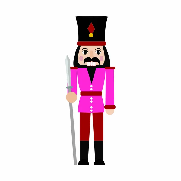 Cute nutcracker soldier — Stock Vector