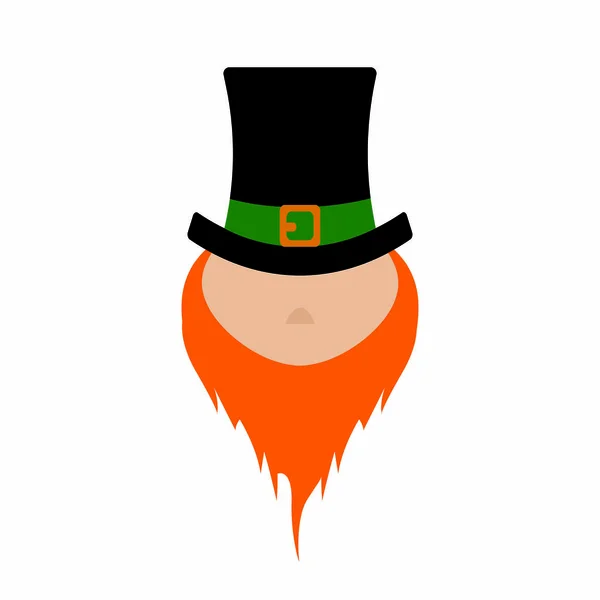 Saint patrick elf ansikte — Stock vektor