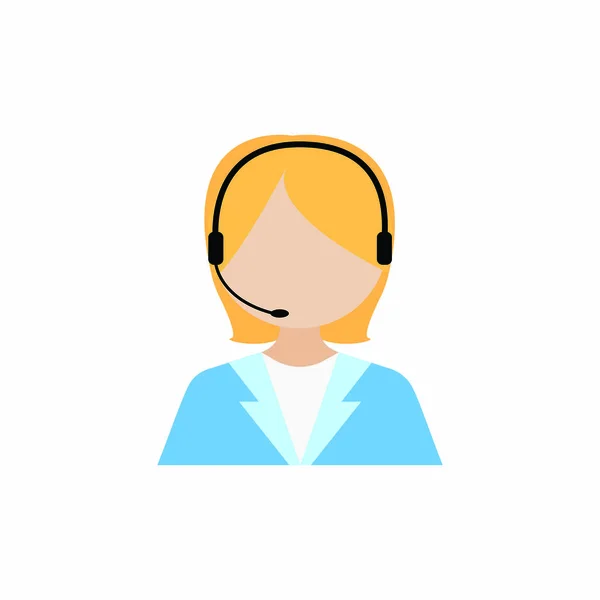 Frontansicht Des Callcenter Mitarbeiters Vektor Illustration Design — Stockvektor