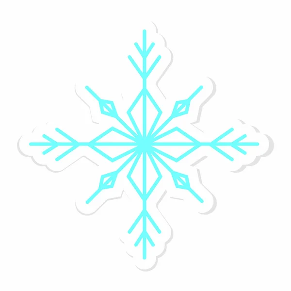 Αυτοκόλλητο χαριτωμένο νιφάδα χιονιού — Διανυσματικό Αρχείο