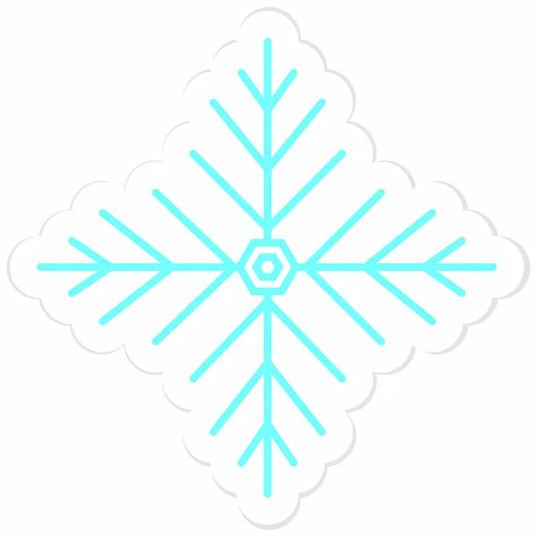 Cute snowflake sticker — Stock Vector