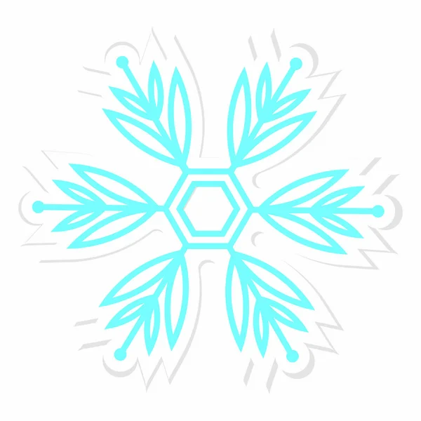 Cute Snowflake Sticker Effect Vector Illustration Design — Stock Vector