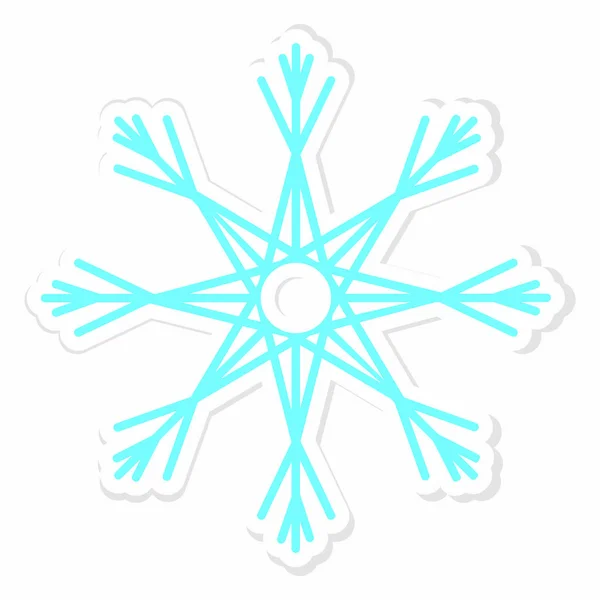 Αυτοκόλλητο χαριτωμένο νιφάδα χιονιού — Διανυσματικό Αρχείο