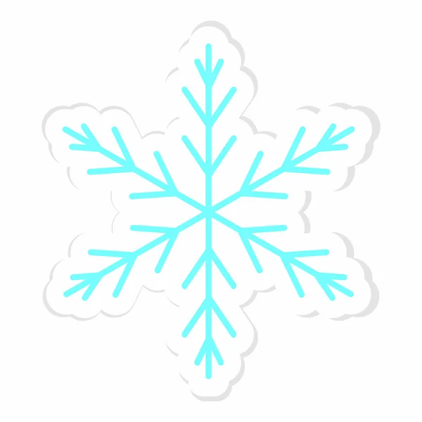 Pegatina de copo de nieve lindo — Vector de stock