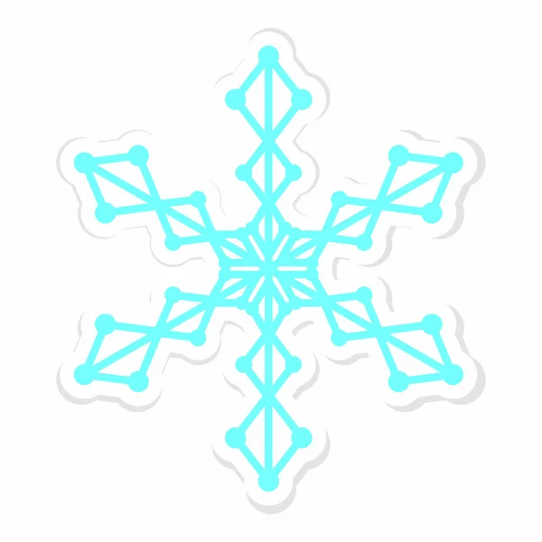 かわいい雪の結晶ステッカー — ストックベクタ