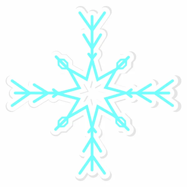 Cute snowflake sticker — Stock Vector