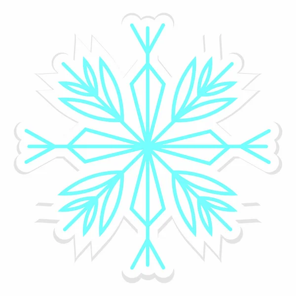 Cute snowflake sticker — Stock Vector