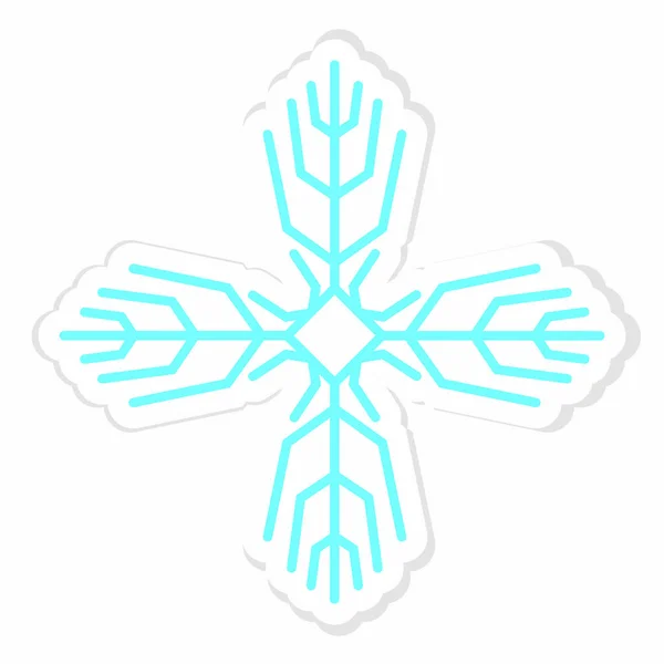 Cute snowflake sticker — Stock Vector