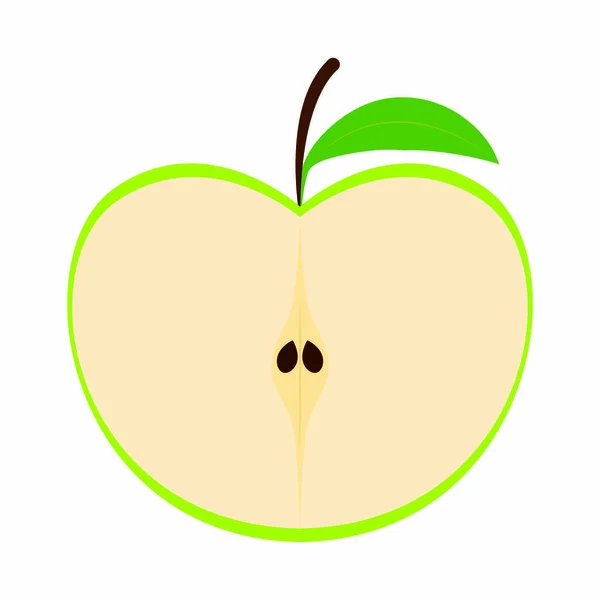 Isolated cut apple — Stock Vector