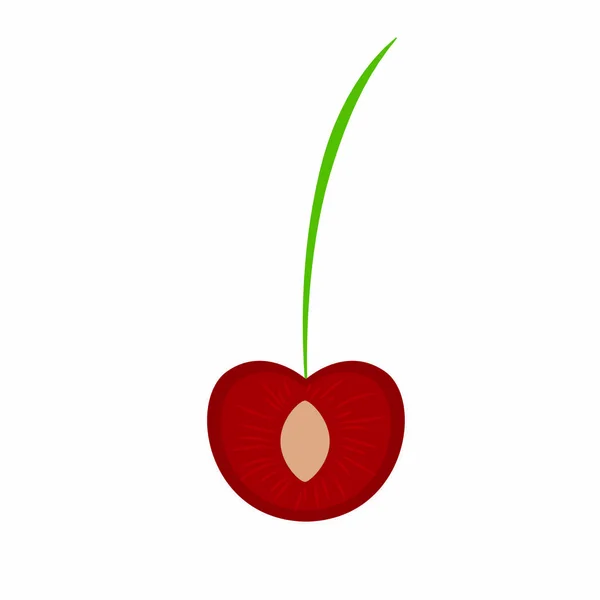Geïsoleerde knippen cherry — Stockvector