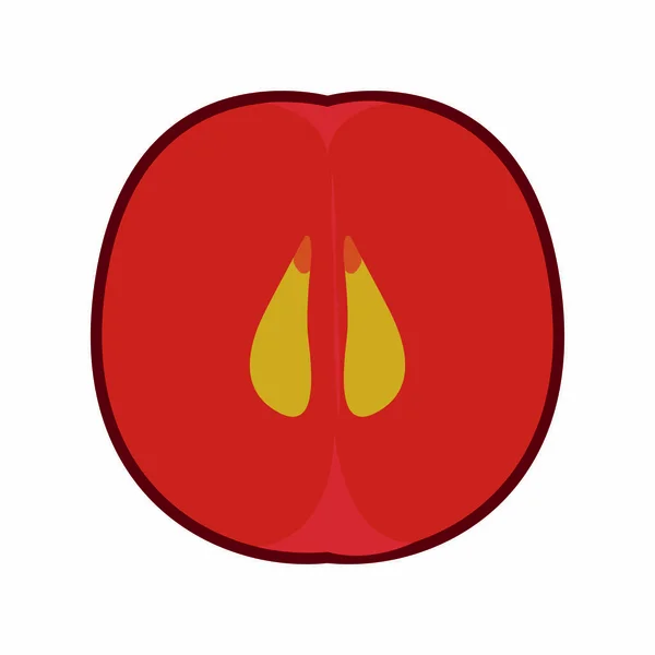 Ізольовані порізане яблуко — стоковий вектор