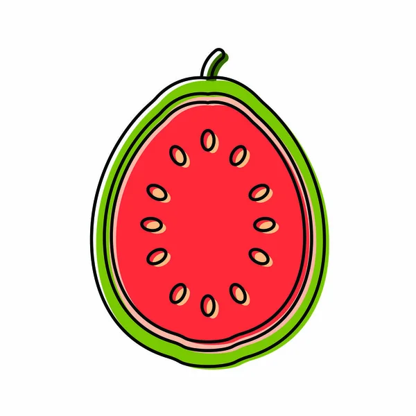 Guava tagliata isolata — Vettoriale Stock