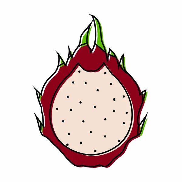 Geïsoleerd gesneden dragon fruit — Stockvector