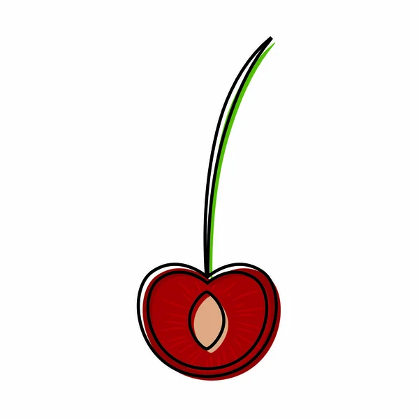 Geïsoleerde knippen cherry — Stockvector