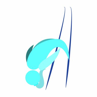 Soyut sevimli kayakçı