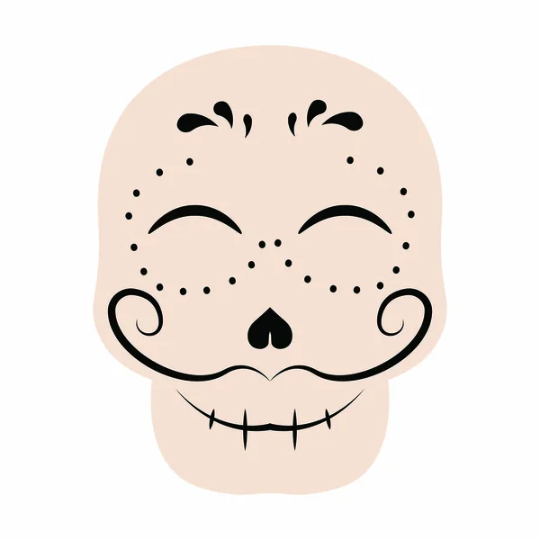 Máscara de crânio bonito — Vetor de Stock