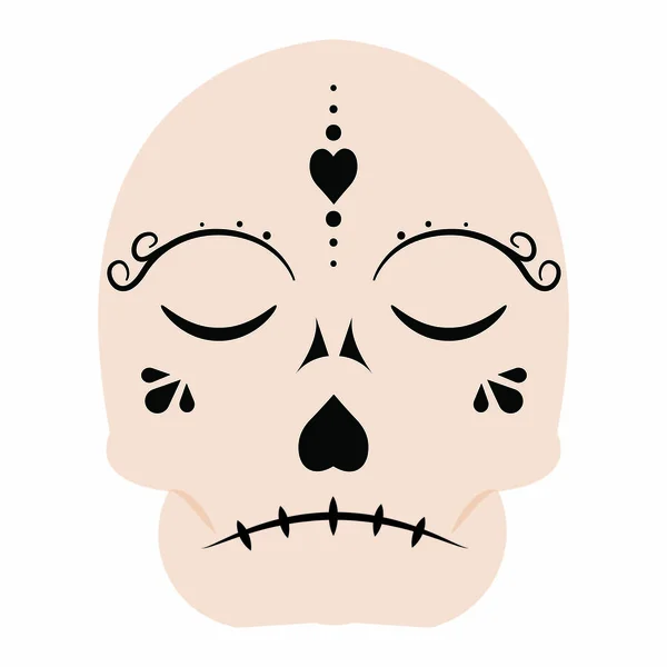 Linda máscara de cráneo — Vector de stock