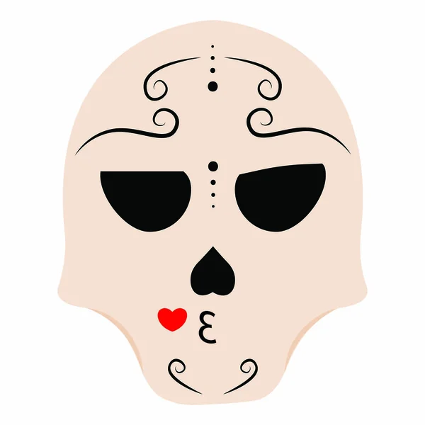 Máscara de crânio bonito —  Vetores de Stock