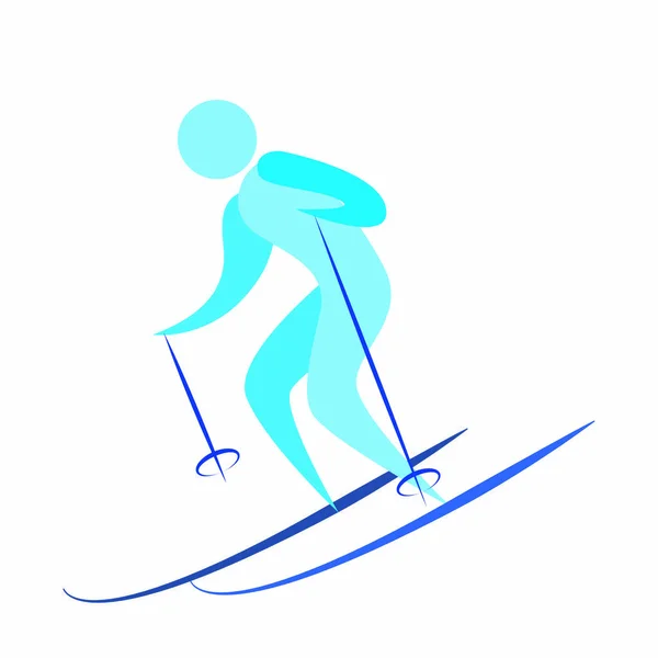 Esquiador lindo abstracto — Vector de stock