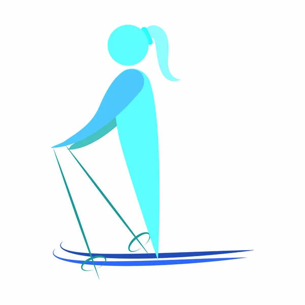 Абстрактный милый лыжник — стоковый вектор