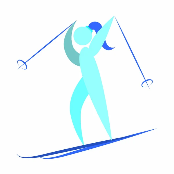 Abstrakte niedliche Skifahrerin — Stockvektor