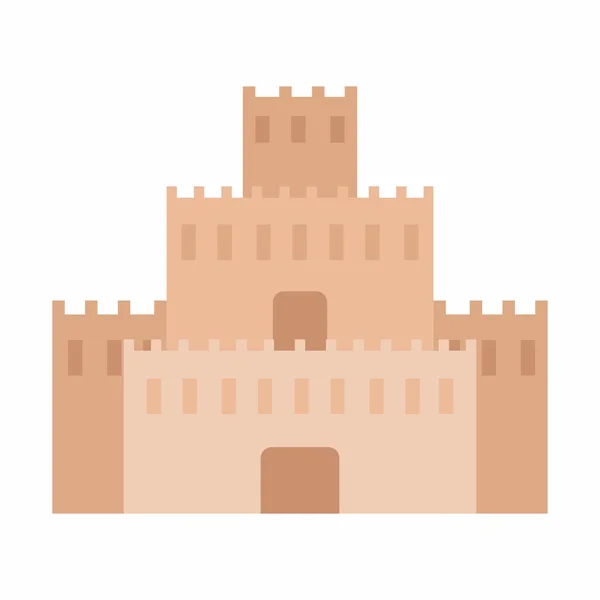 Vista frontal de un castillo — Vector de stock