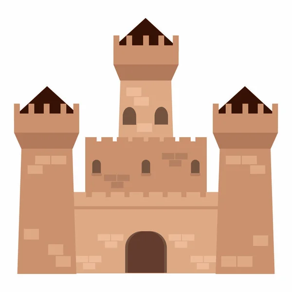 Vista frontal de un castillo — Vector de stock