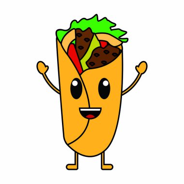 Lezzetli Fast food karikatür nesne