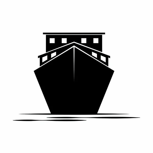 Vista frontal de um barco — Vetor de Stock