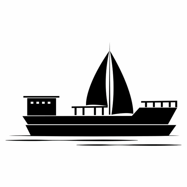 Egy csónak elülső kilátás — Stock Vector