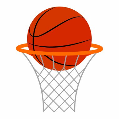 soyut basketbol topu ve sepet