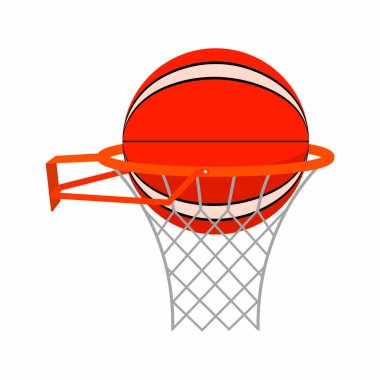 soyut basketbol topu ve sepet